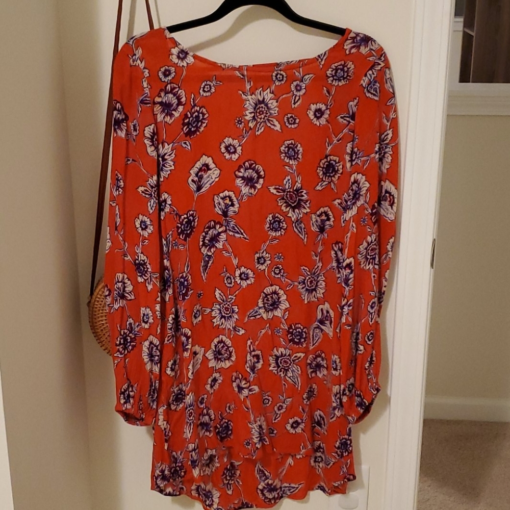 Red Floral Lowback Dress